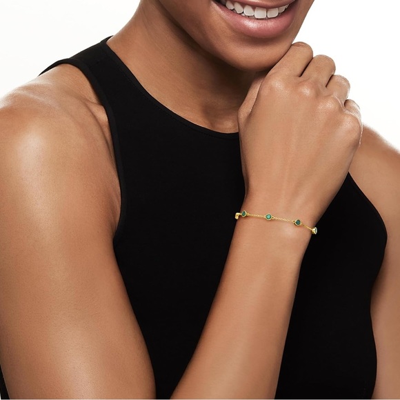 18k Sapphire Station Bezel Bracelet - Picture 4 of 6